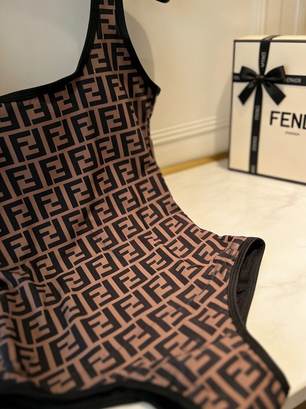 Fendi FF Monogram Square Neck Swimsuit - Picture 6 of 6